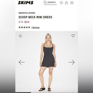 SKIMS Black Scoop Neck Mini Dress